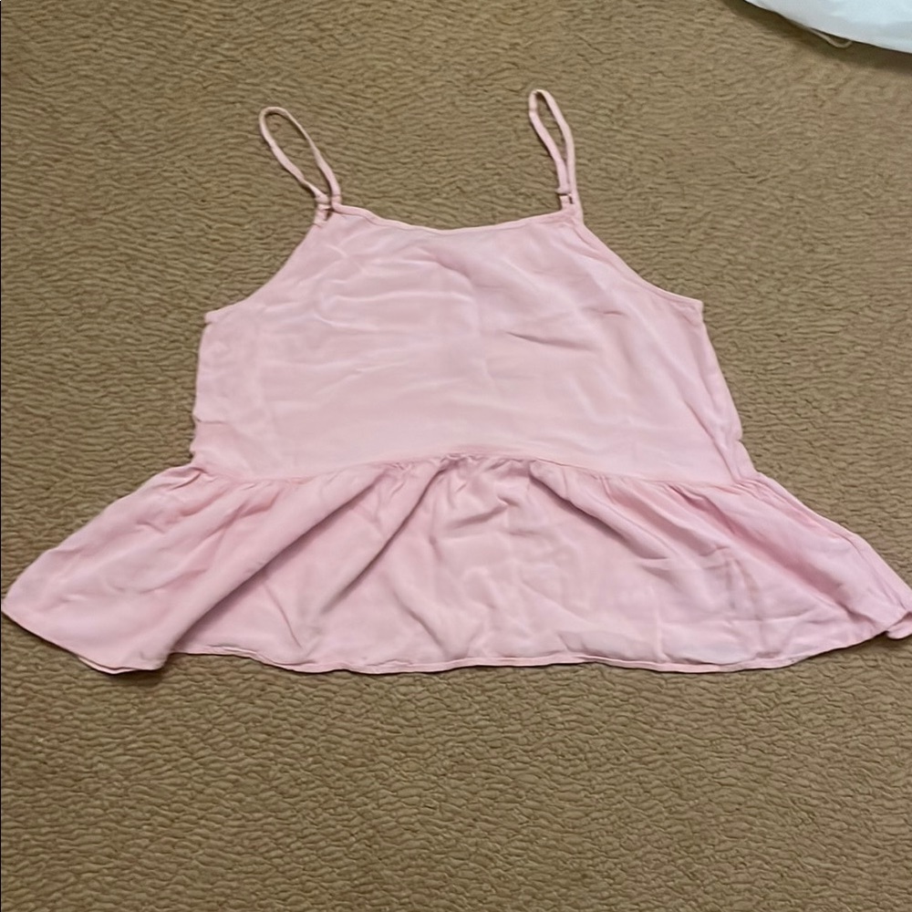 Pink Peplum Tank Top